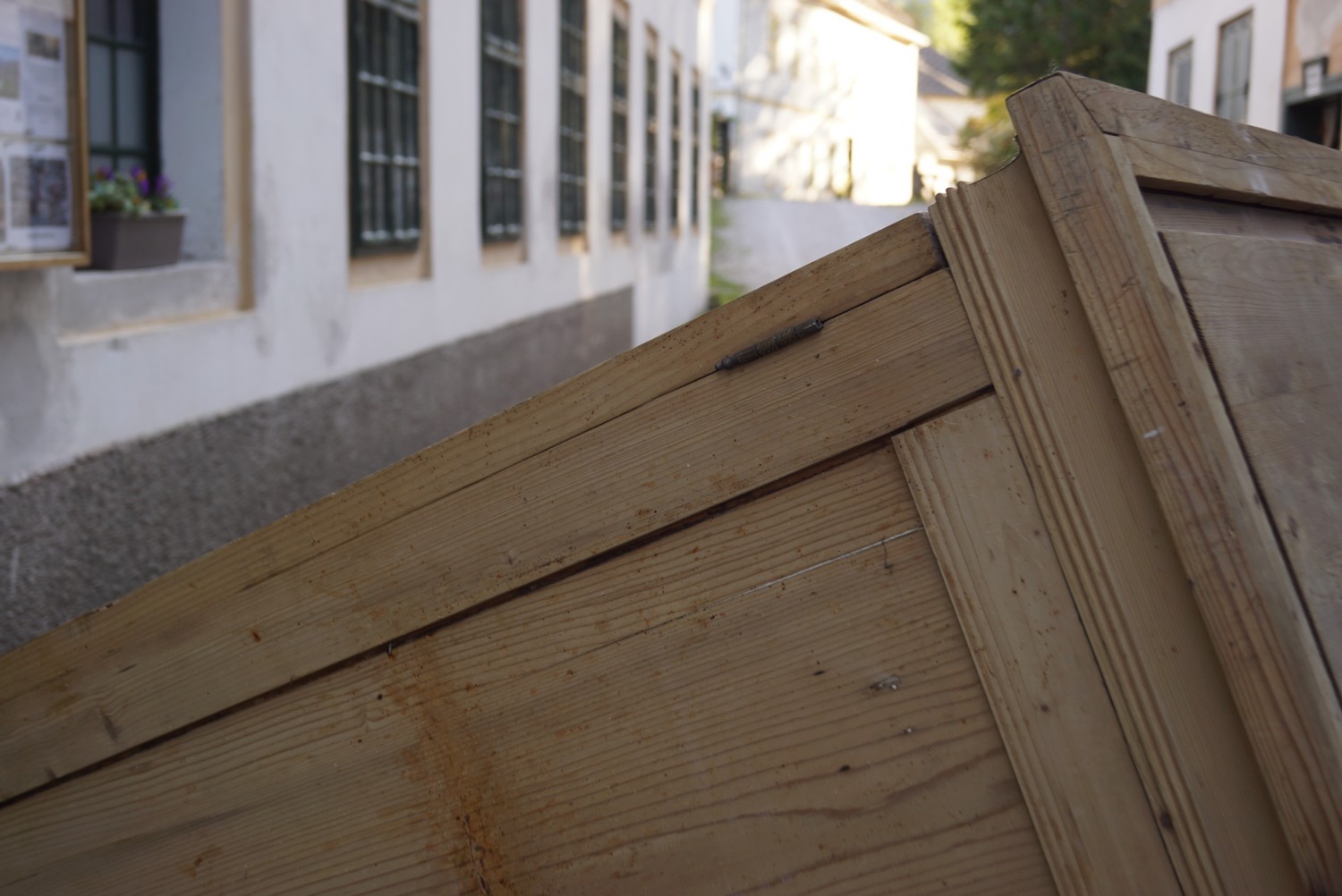 Bauernschrank antik Weichholz Dielenschrank Spiegel Schrank Kasten Bauernmöbel