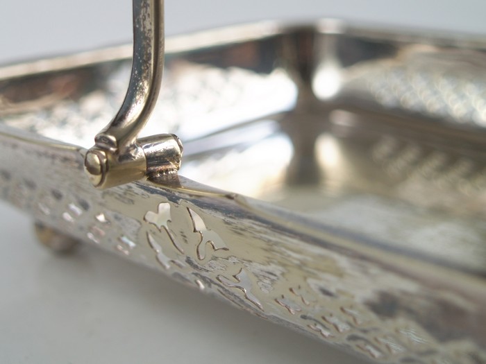 Obstschale versilbert Anrichteplatte Dessert antik Tortenplatte Vintage