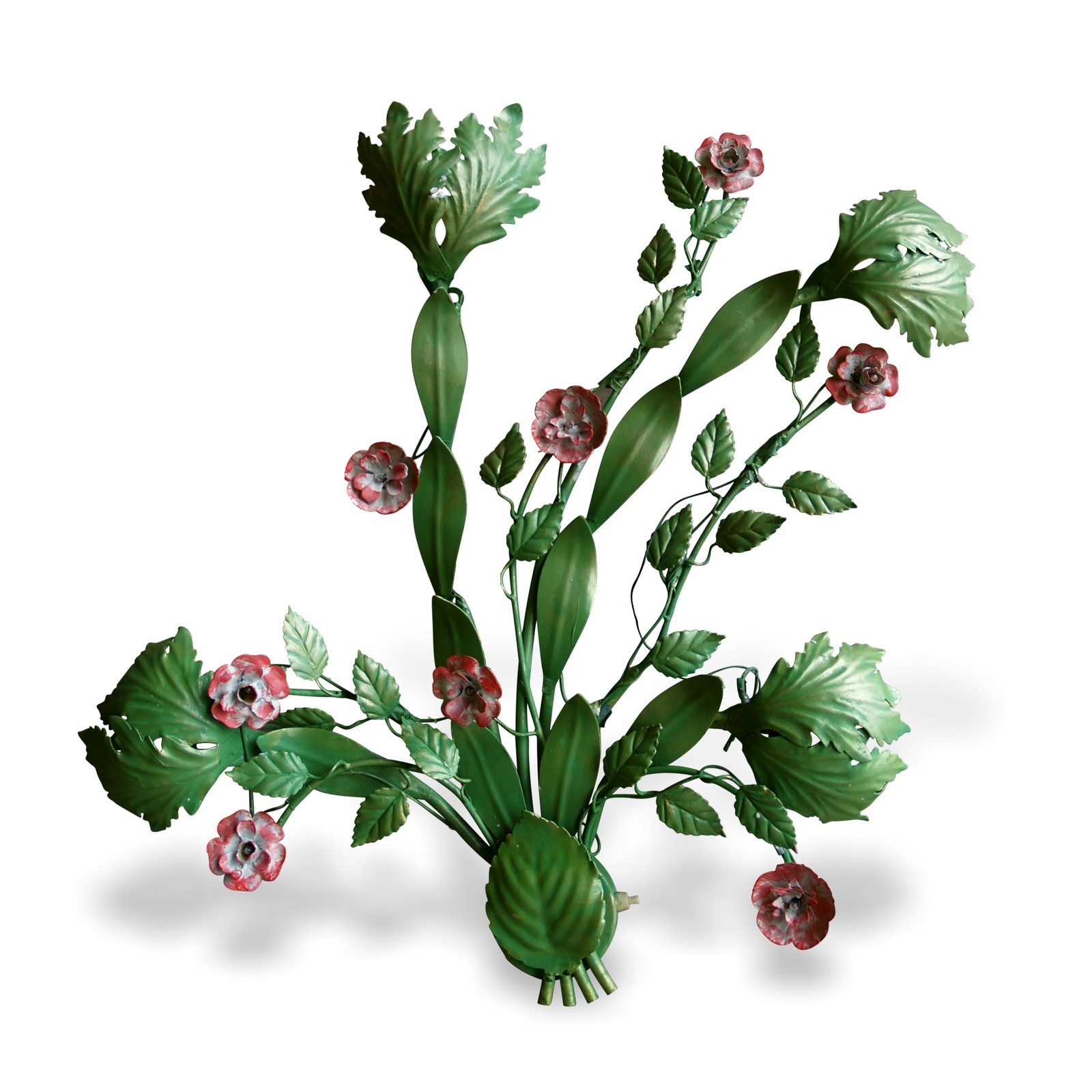 Wandlampe Wandleuchter floral Blattwerk Metall Rosen Wandlampe Metall vintage