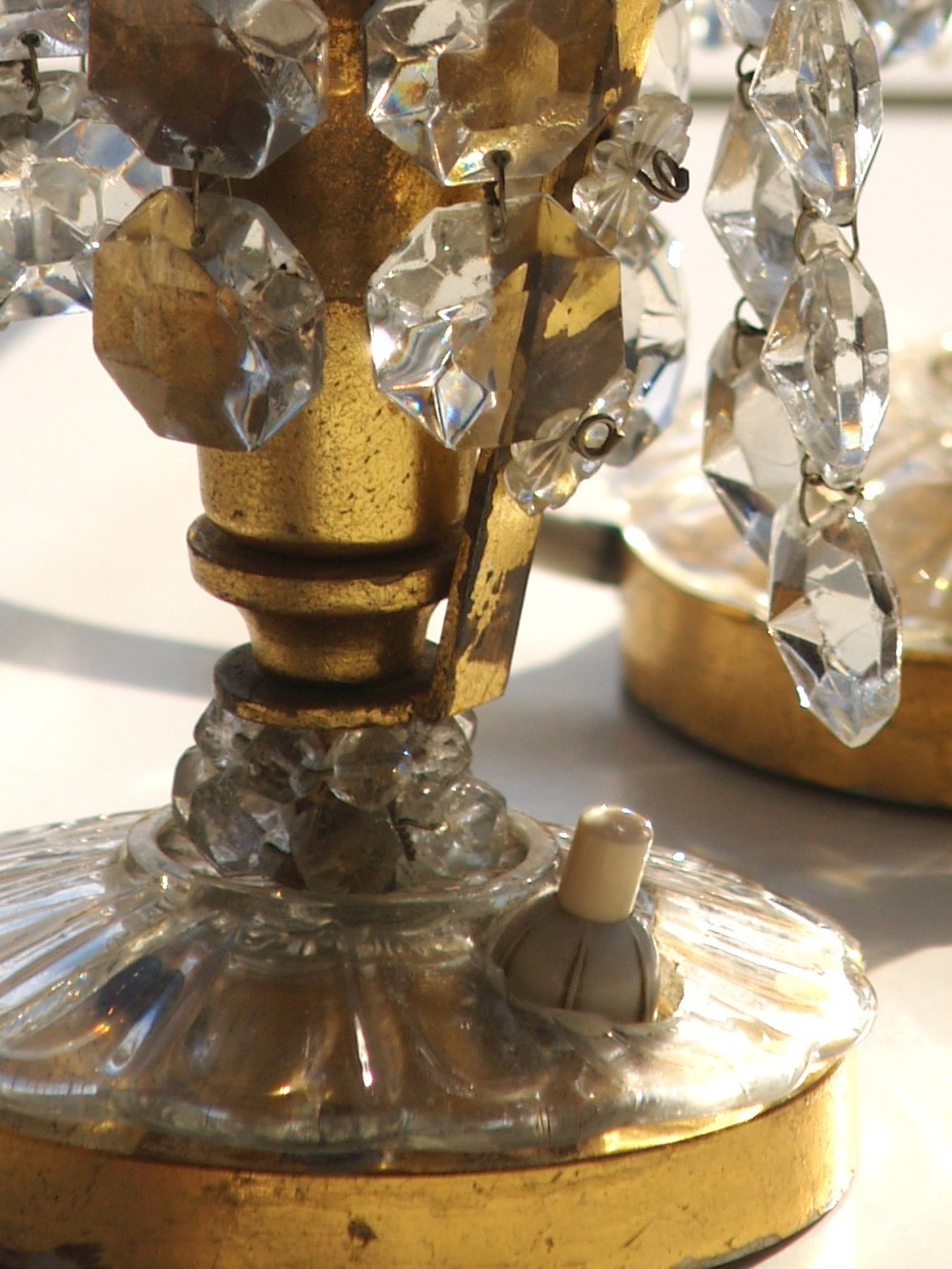 Tischlampen Vintage Kristall Messing Original