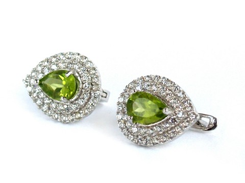 925 Silber Ohrstecker Peridot