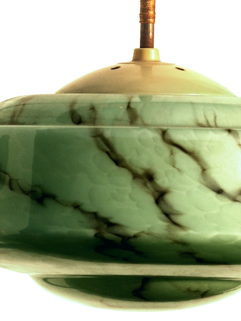 ArtDeco Leuchter Luster grüne antike Lampe