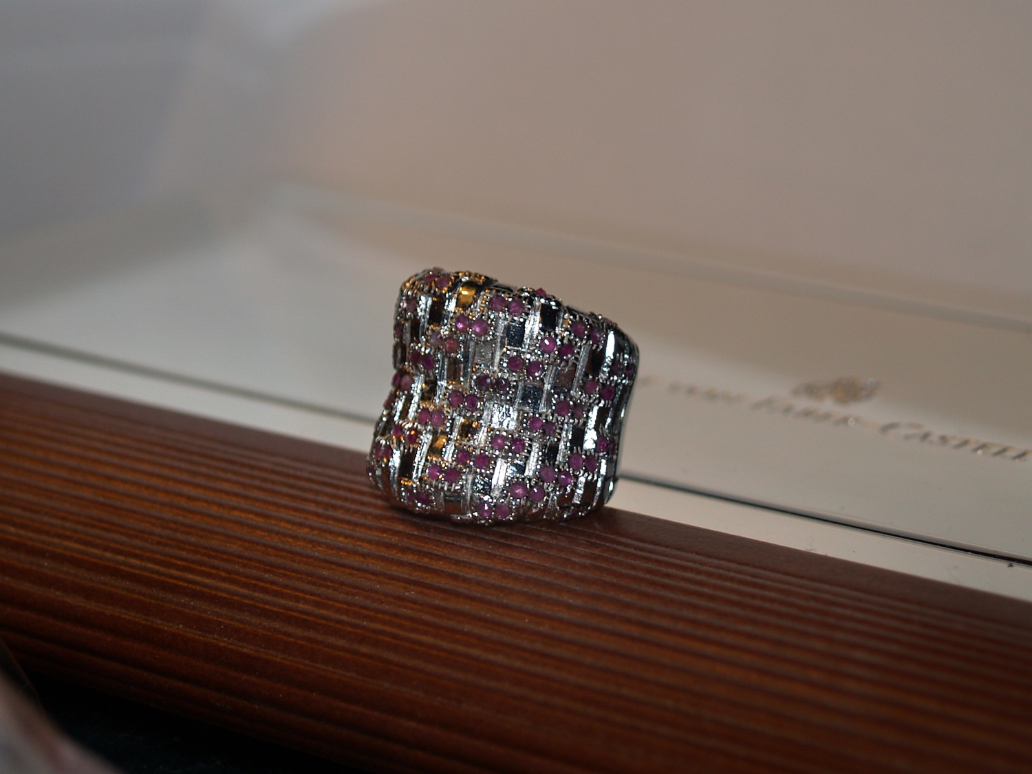 Ring 925 Silber Edelsteine Cocktailring Handarbeit Rubin