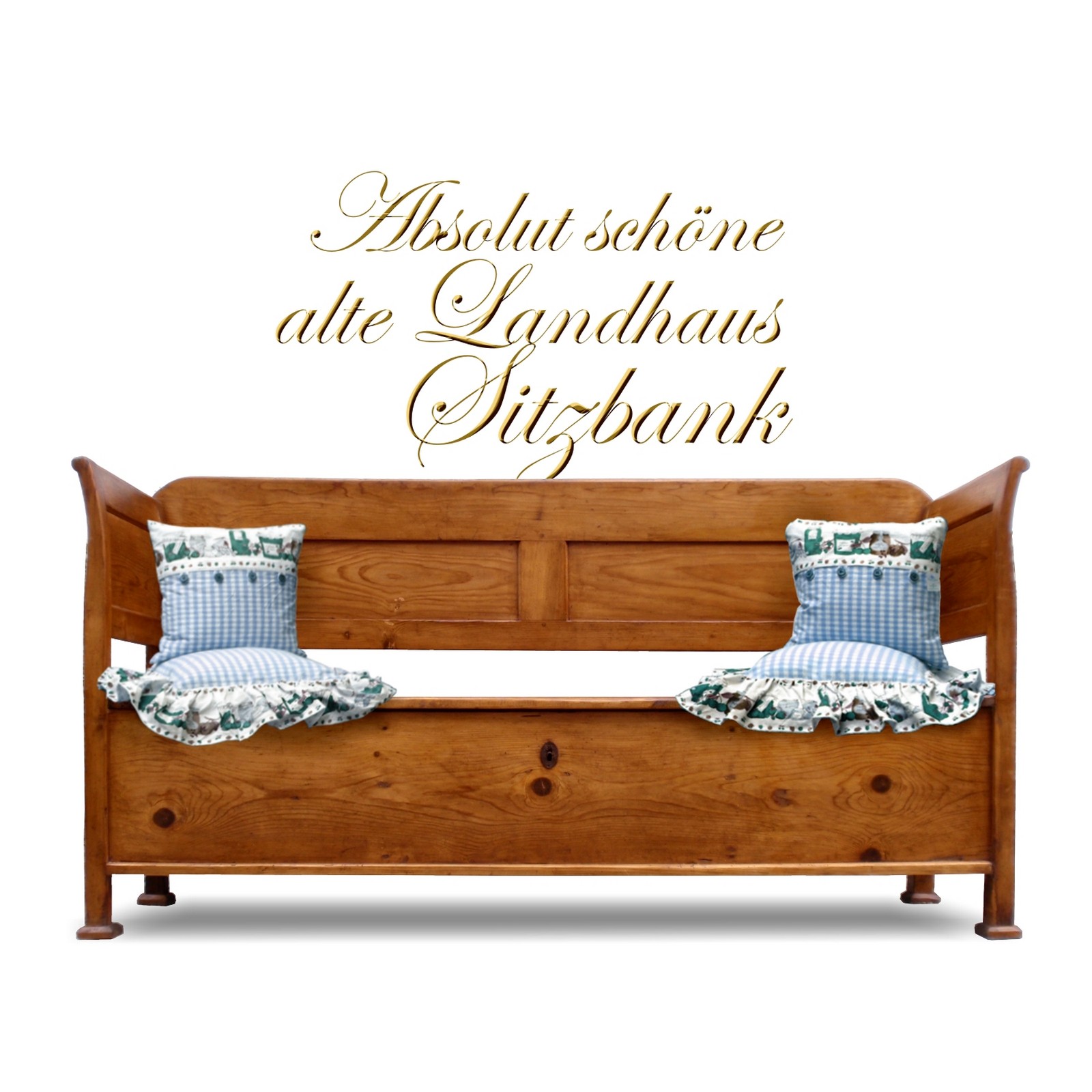 Antike Sitztruhe Holz Küchenbank Sitzbank Landhausstil Truhenbank Weichholz Truhenbank