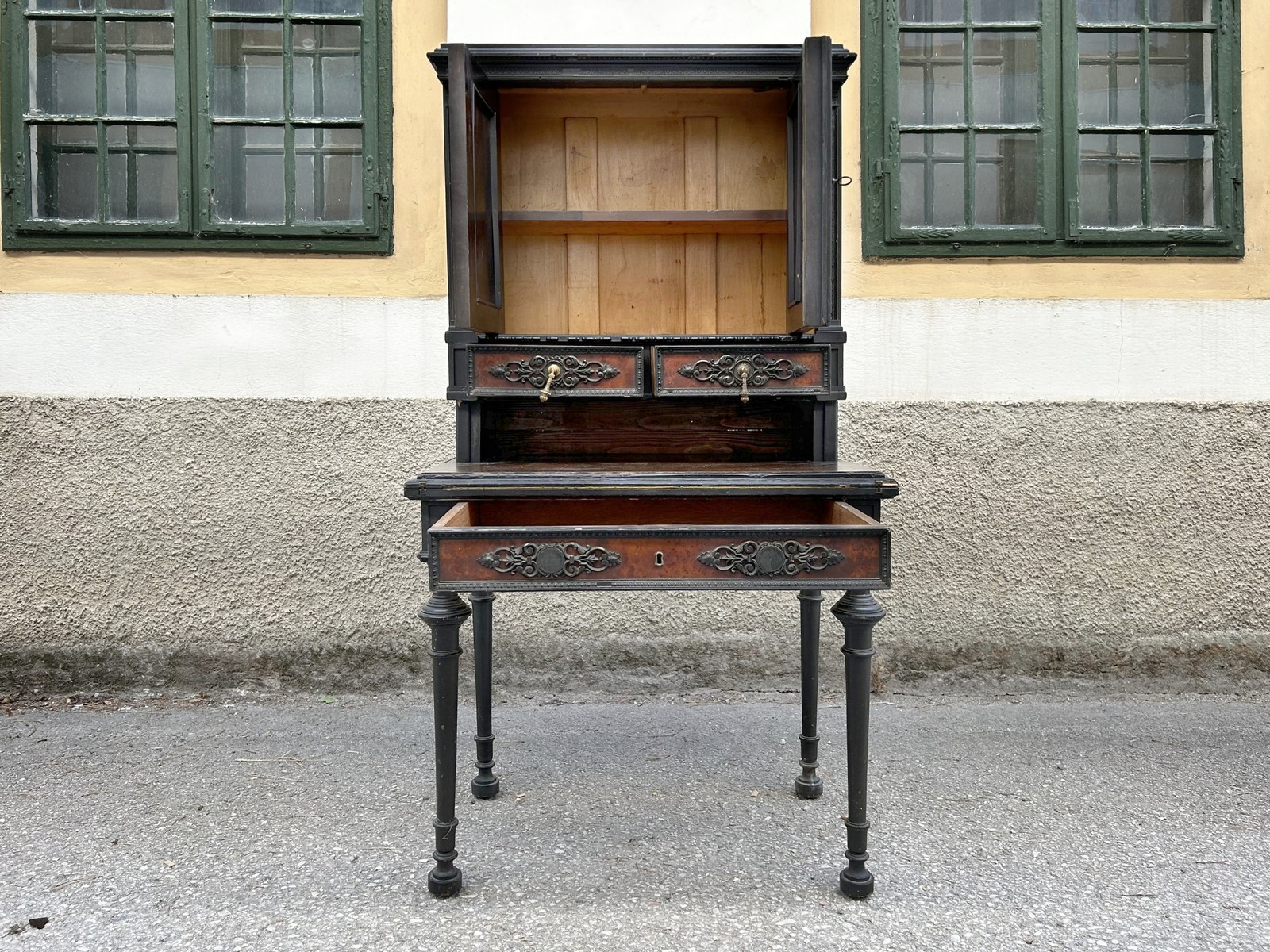 antiker Schreibtischsekretär Möbel Antiquität 1740 Schrank Möbel requisite Film Leihmöbel