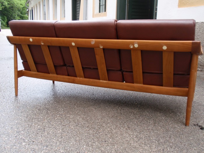 Sofa By Wilhelm Knoll Vintage 1960's Danish Design Leder 60s Daybed