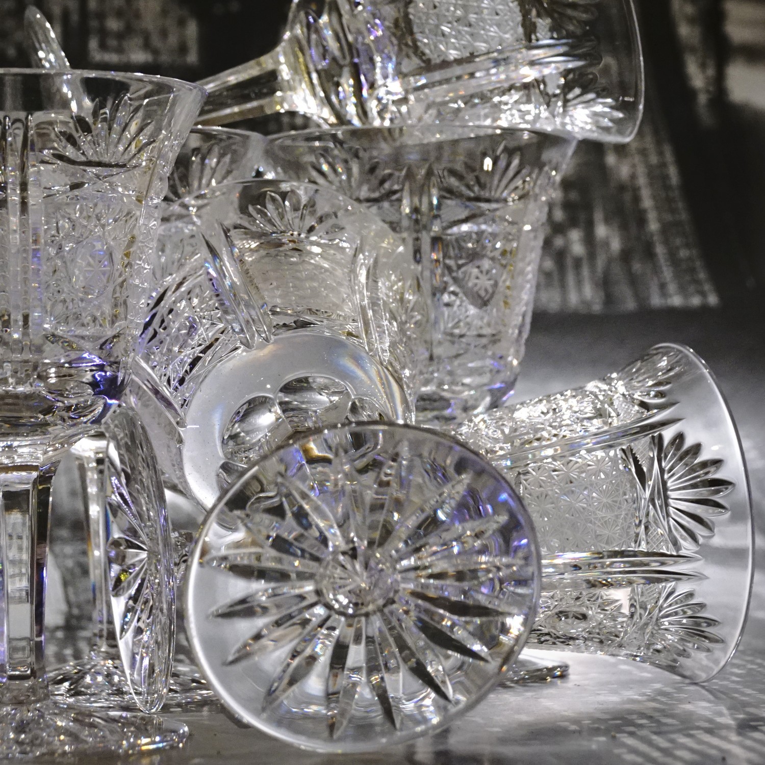 Bleikristall Burgunder Gläser Kristall Weingläser Kristallgläser geschliffen schwer Vintage