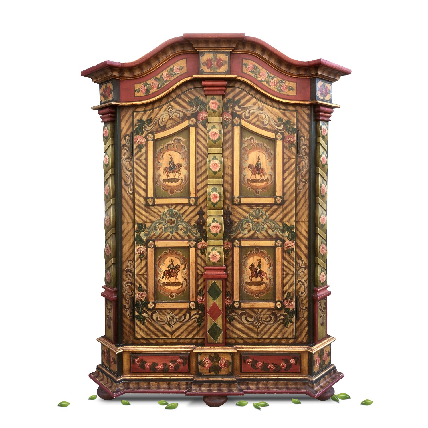 Bauernschrank Kleiderschrank Schrank handbemalt Bauernkasten Landhaus