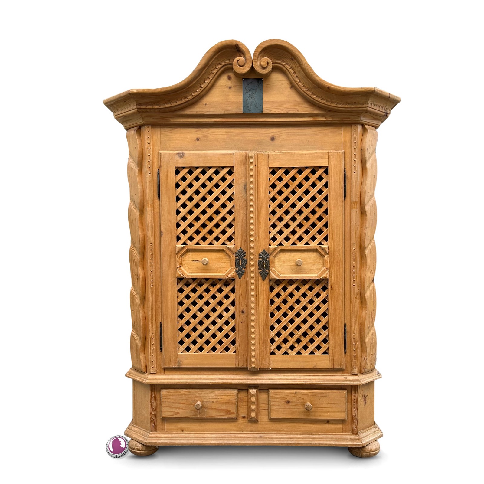 Bauernschrank Weichholz Natur Teisendorfer Bauernmöbel "der Fahnenschwinger" Bauernschrank Teisendorfer Fahnenschwinger Massivholz Möbel