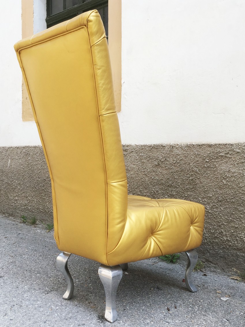 Bretz Stuhl Leder gold 