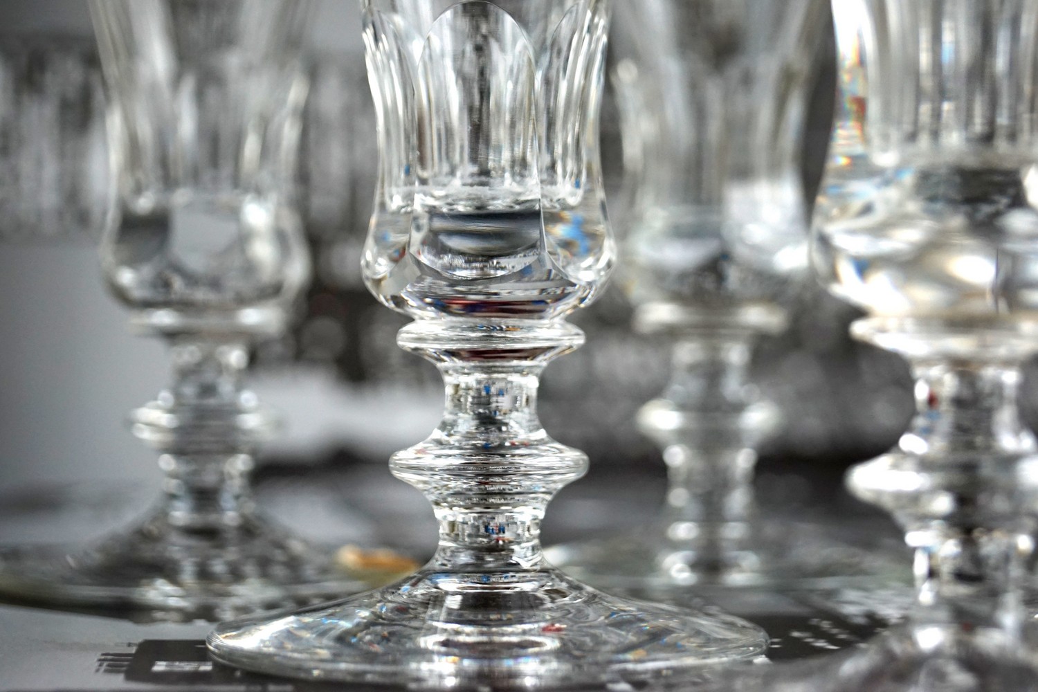 Sektgläser Goldrand Kristallgläser Champagnerflöten Theresienthal Vintage Bleikristall
