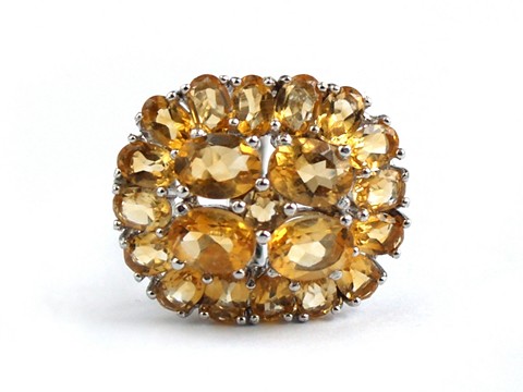 925 Silber Ring Citrin Edelsteine