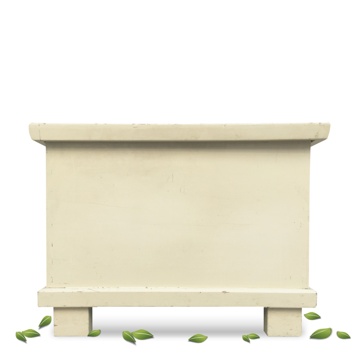 Truhe Vollholz Midcentury Truhenbank creme Küche