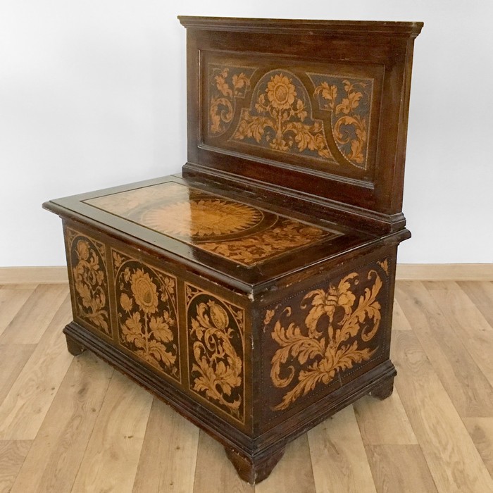 Truhenbank antik Vollholz Sitztruhenbank Möbel Vintage