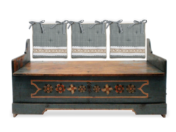 Truhenbank antik Vintage grün