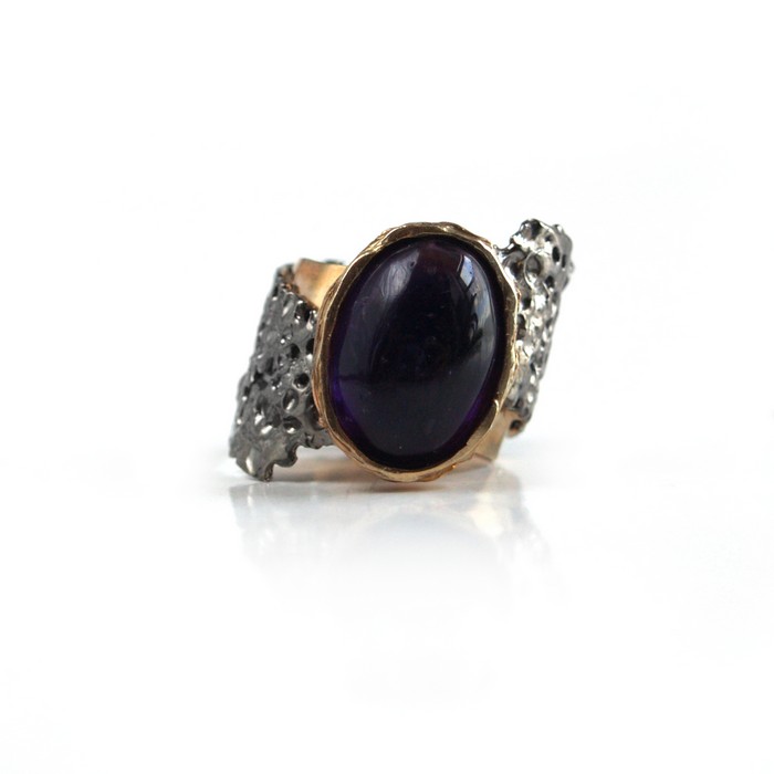 Ring Silber Amethyst 925 Cabochon