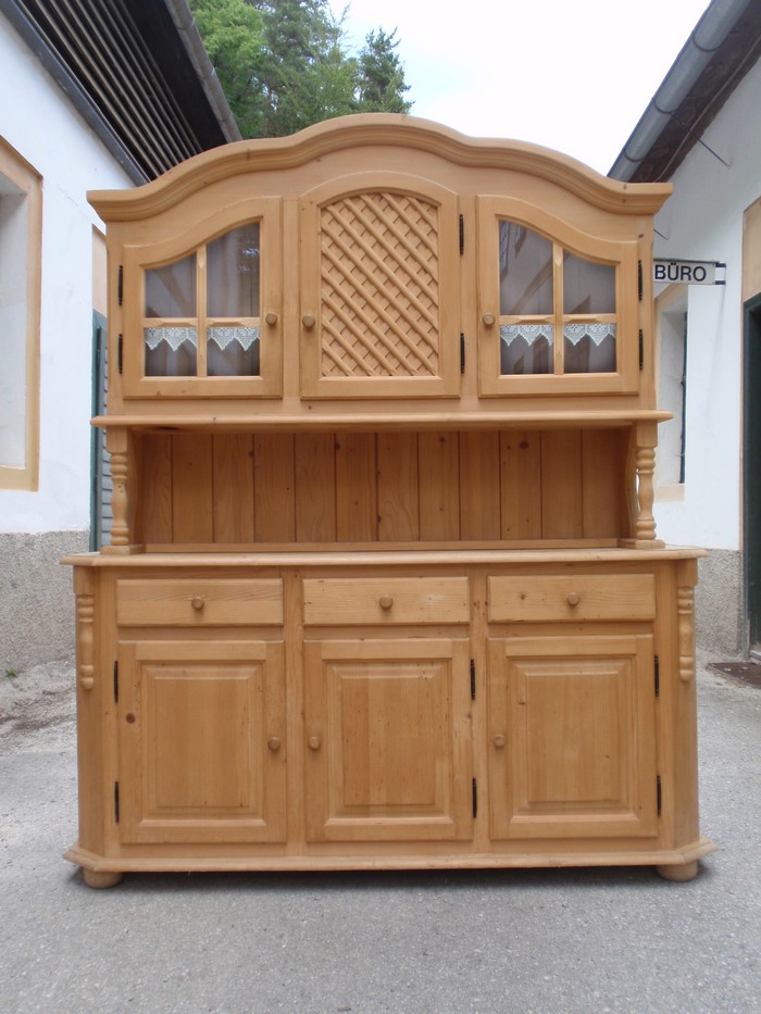Landhausstil Naturohlz Geschirrschrnank Schrank Vollholz