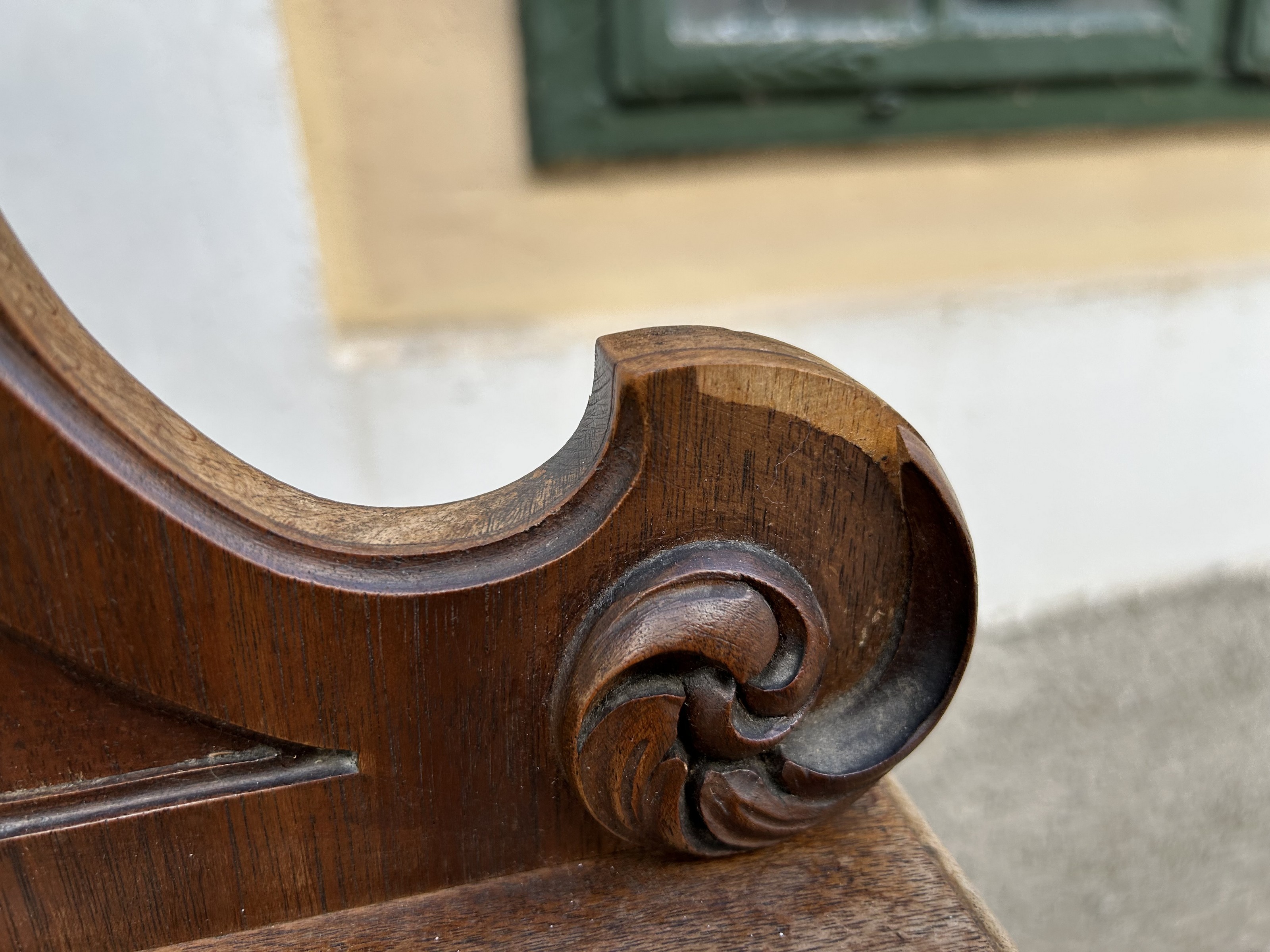 Garderobeschrank antik Wiener Pfeifenbarock 1870 Möbel mit großem Spiegel und Marmorplatte