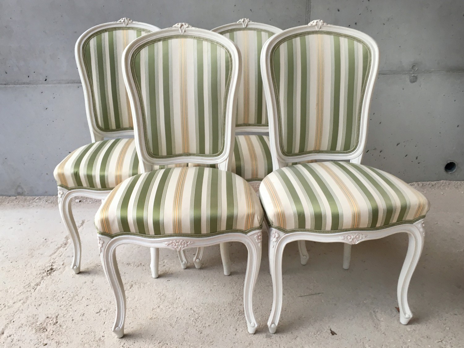 Stühle Barockstil creme grün Landhausstil Sessel Speisezimmer ShabbyChick
