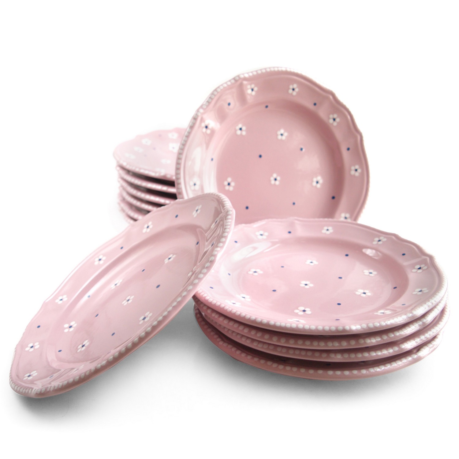 Gmundner Keramik Teller Dessertteller barock Dirndl Rosa Dessertteller Dirndl Rosa