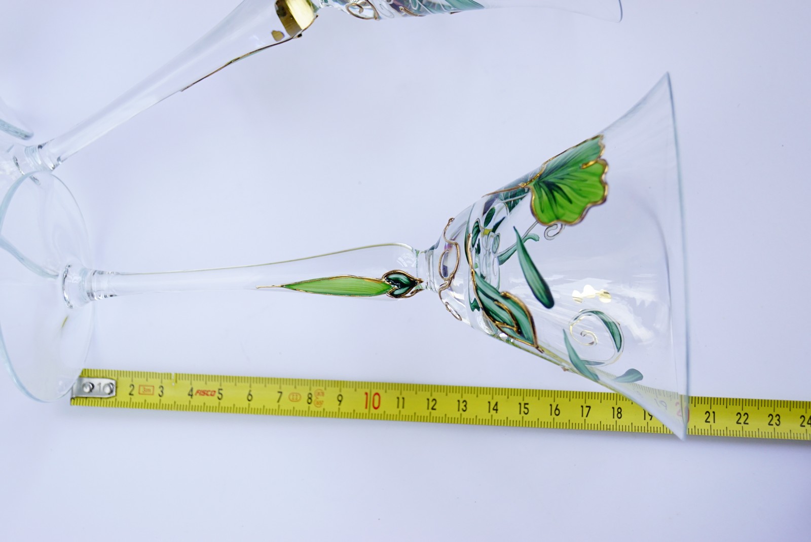 Kristallgläser bemalt Nagel Traumwelten Ginko Martinigläser