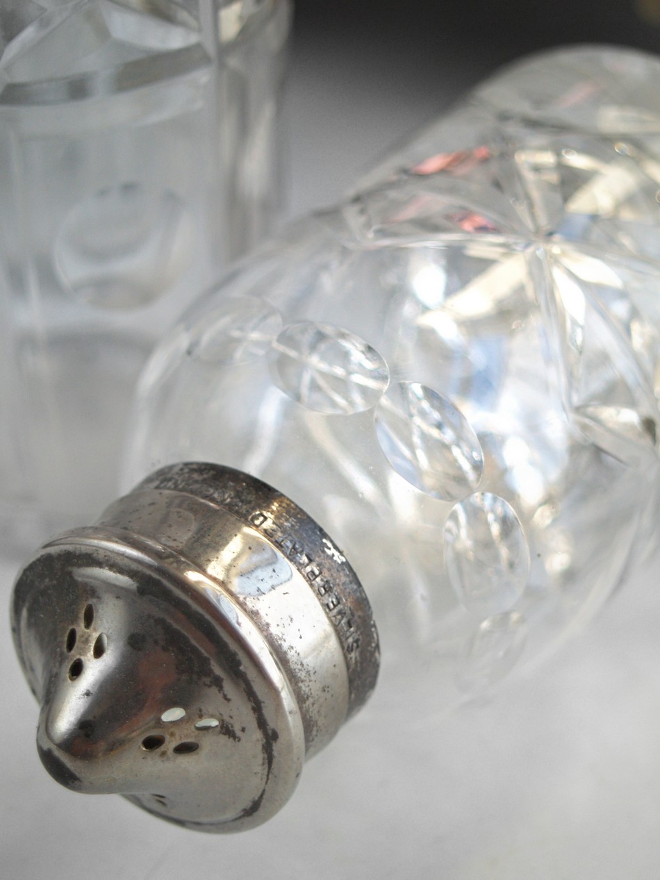 Versilbert Gewürzbehälter Menage Kristall Geschirr