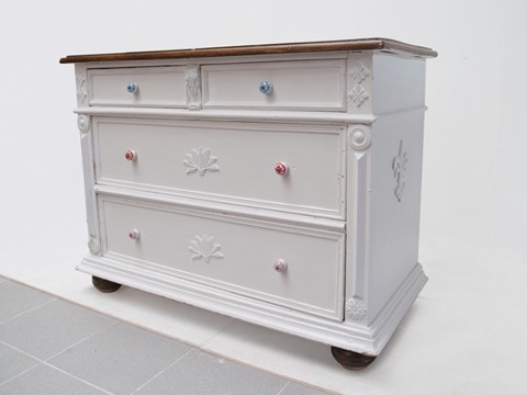 Shabby Chic Kommode weiß