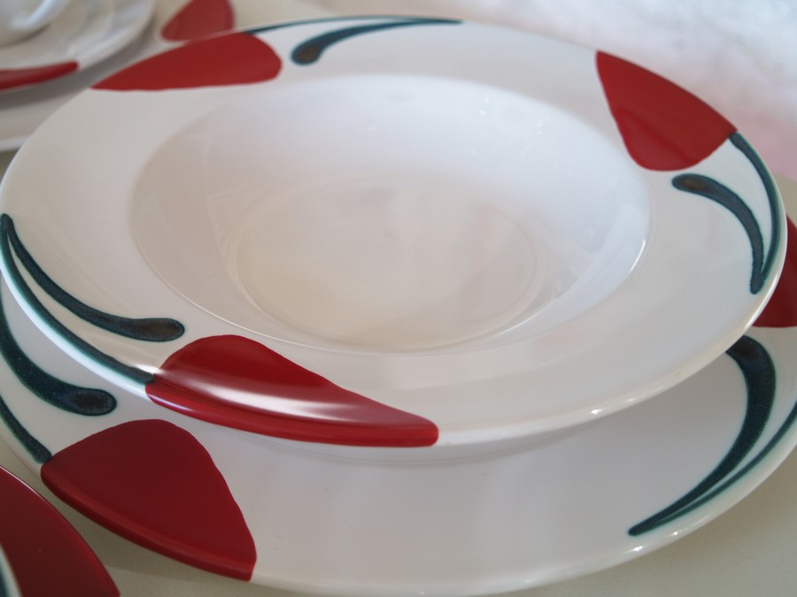 Gmundner Keramik SET Emotion Gourmet rot Aktion Suppenteller