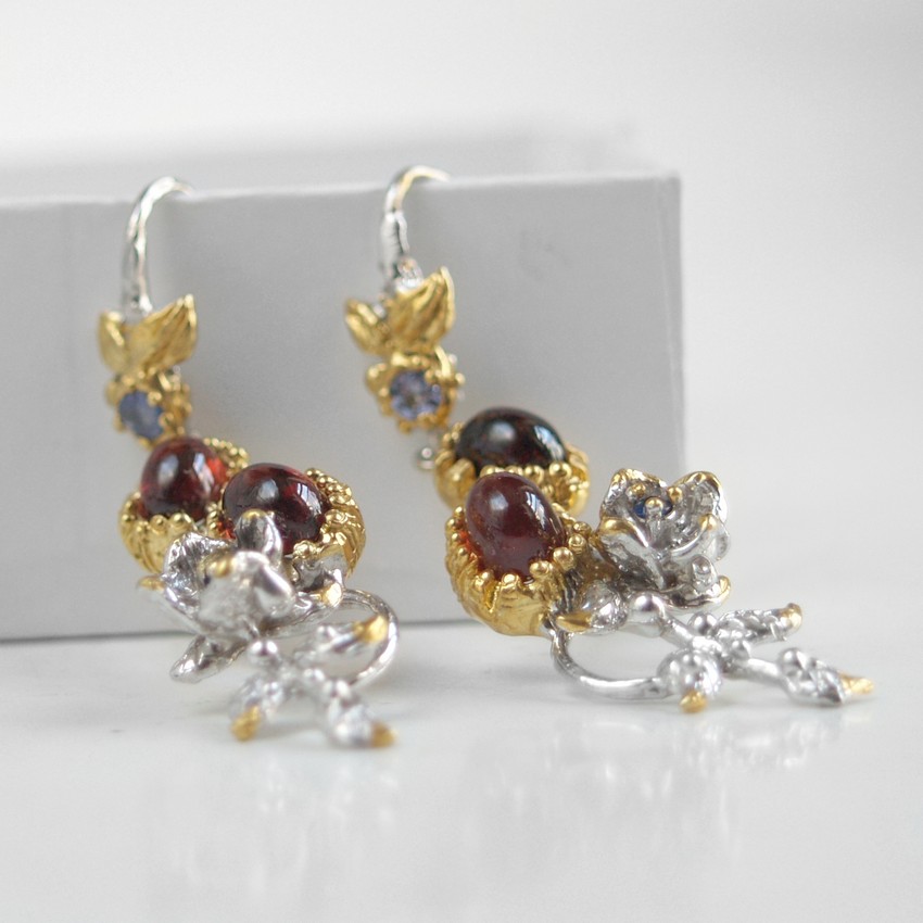 Ohrstecker Silber 925 Handarbeit Edelsteine