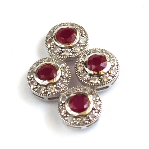 Anhänger 925 Silber Edelstein Schmuck echte Rubine handgefertigt