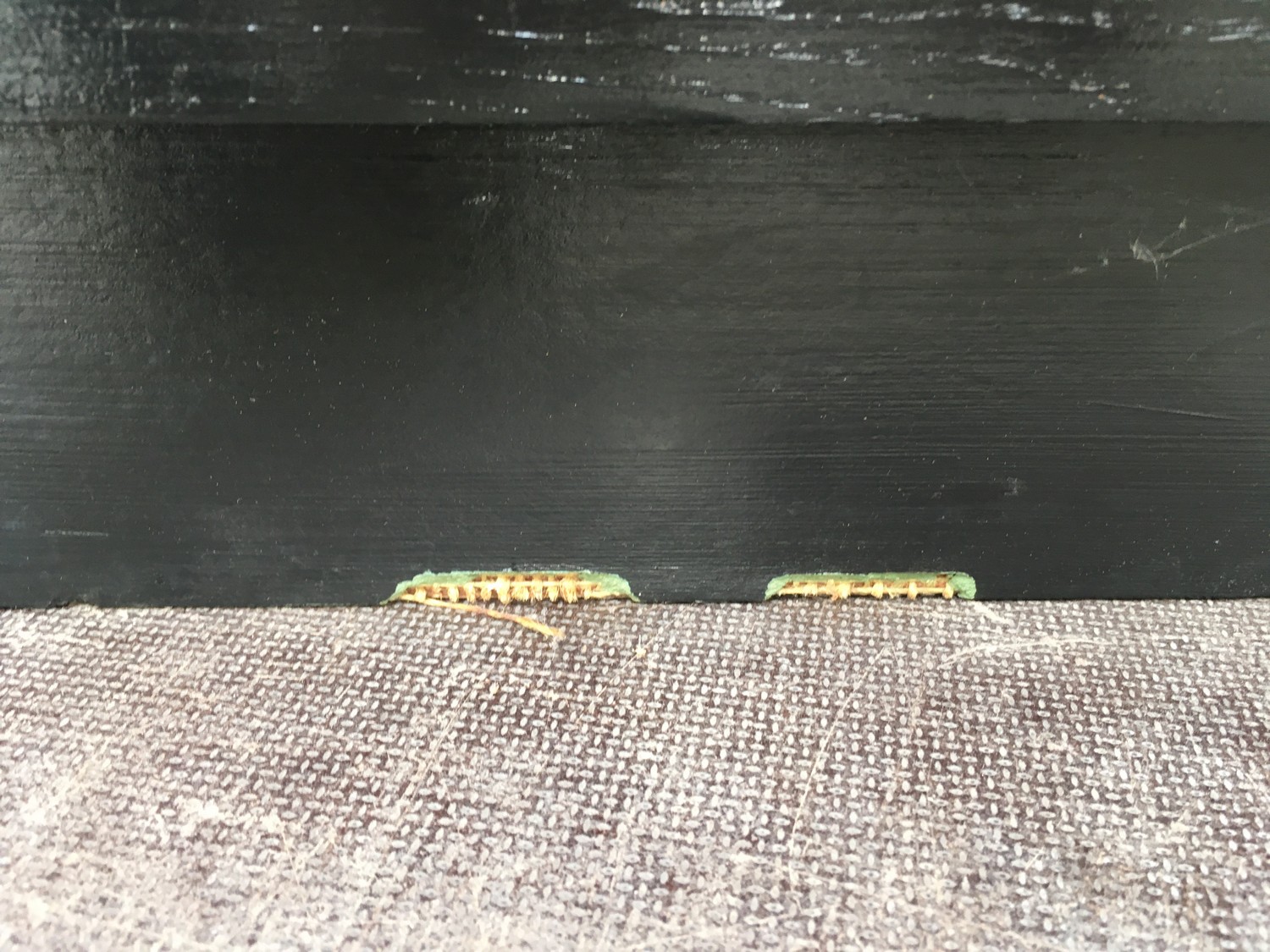 Schreibtisch Jugendstil 1920 antik restauriert, schwarzer Freisteher