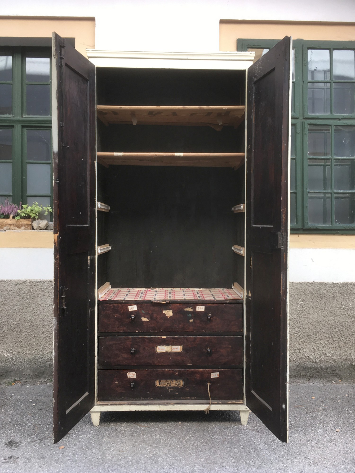 Schrank Kasten Vorratsschrank Shabby Chic antik groß zweitürig Lagerschrank