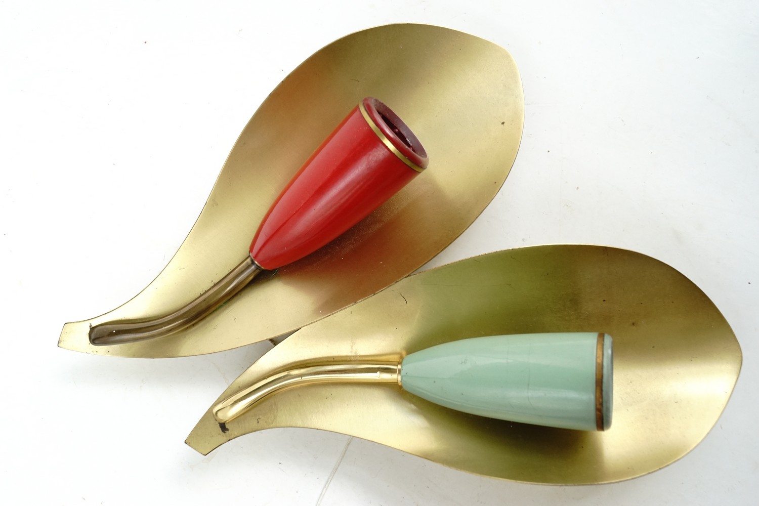 Wandlampe Sixties Vintage Original Midcentury Retro Wandleuchten Paar rot grün gold