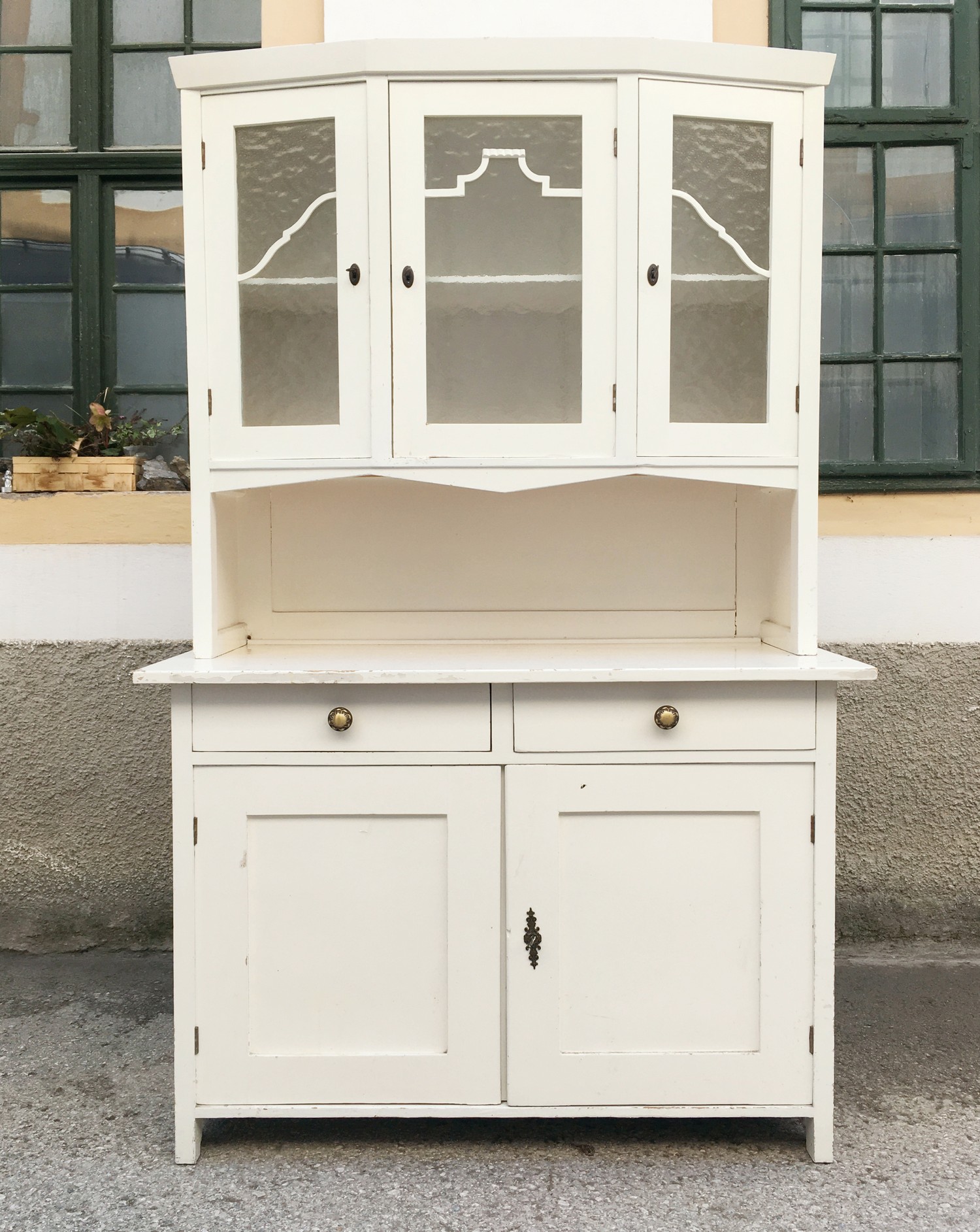 Anrichte Küchenschrank antik Buffetschrank creme Kredenz