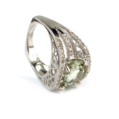 Silber 925 Ring Amethyst gruen