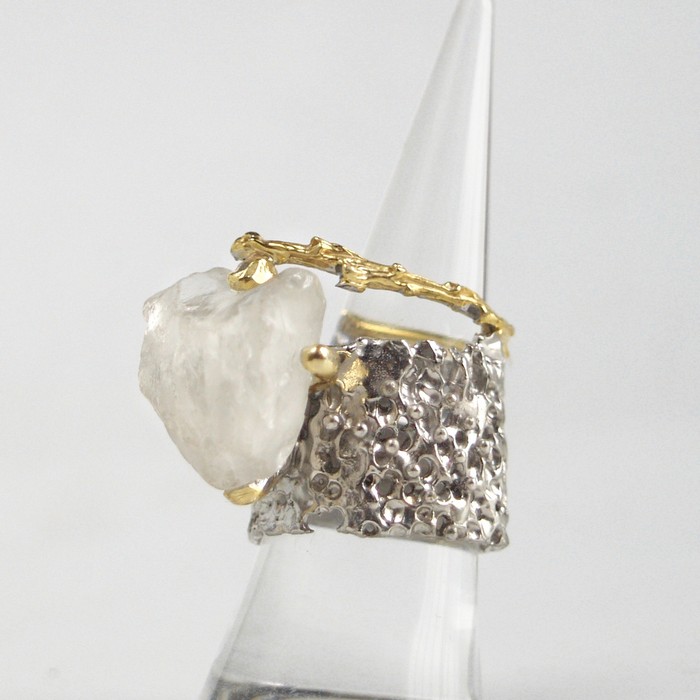 Bergkristall 925 Silber Ring SChmuck Handarbeit