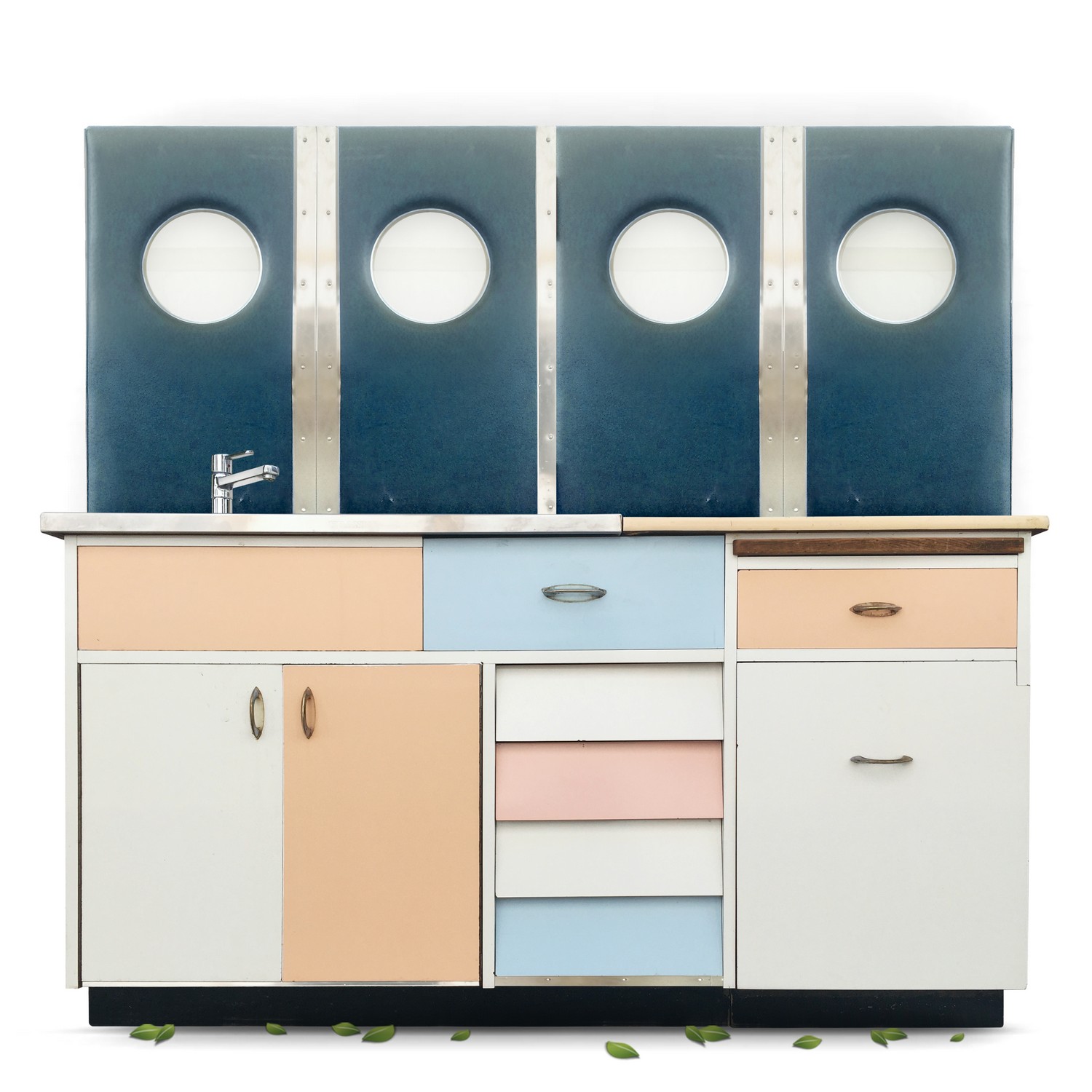 Küche Vintage Midcentury Pastell 50er 60er-Jahre Retro Schrank Möbel