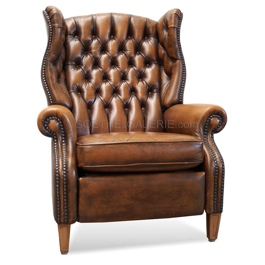 Chesterfield Ledersessel Liegefunktion