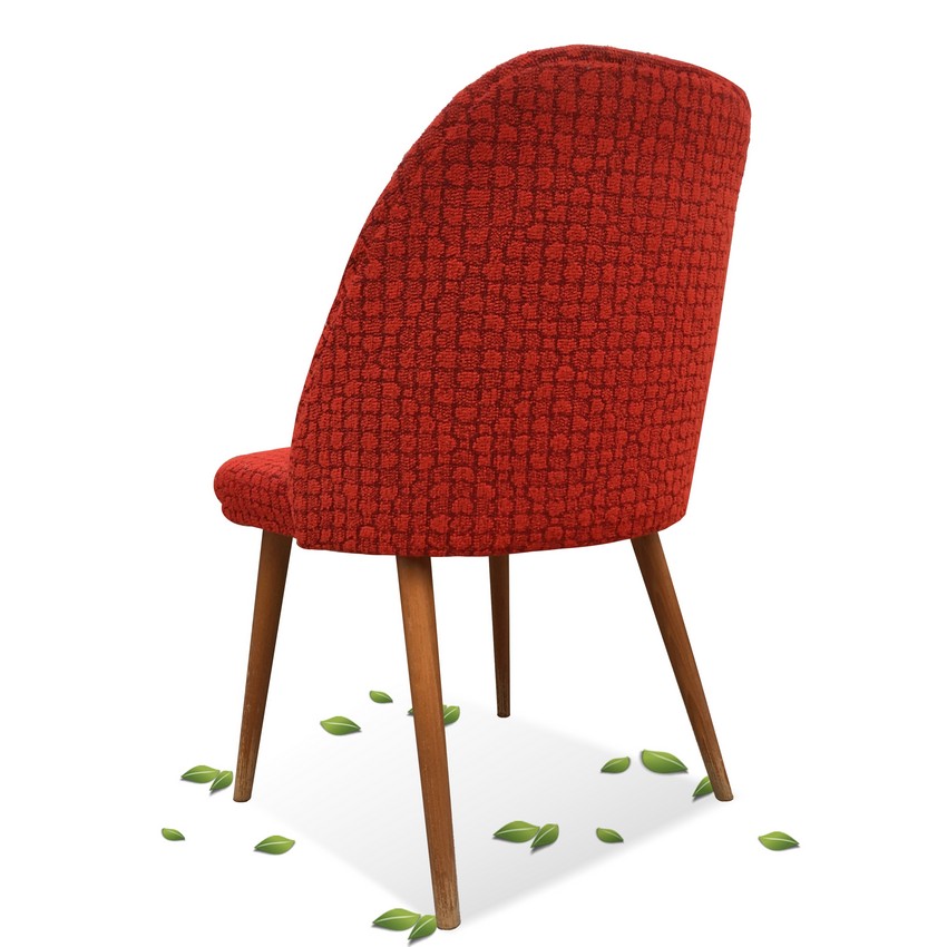 Cocktailsessel Vintage Midcentury 50er- 60er-Jahre Holz rot Stühle Retro Design Original alt