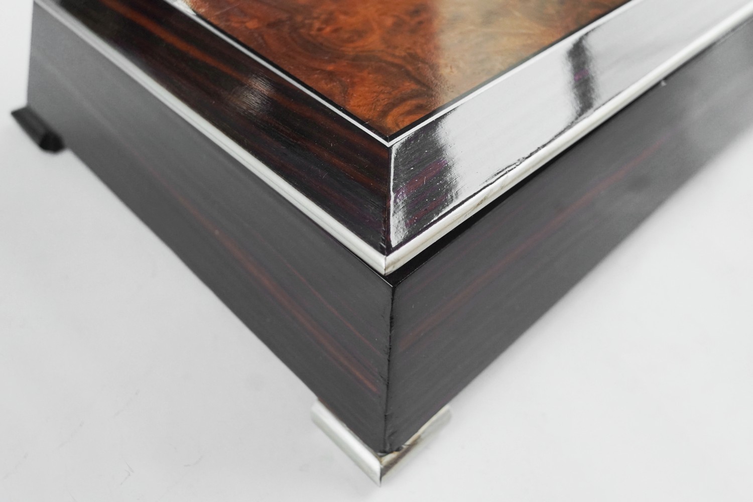 Schatulle Palisander antik Box Schmuckschatulle Geheimschloss Geheimfach