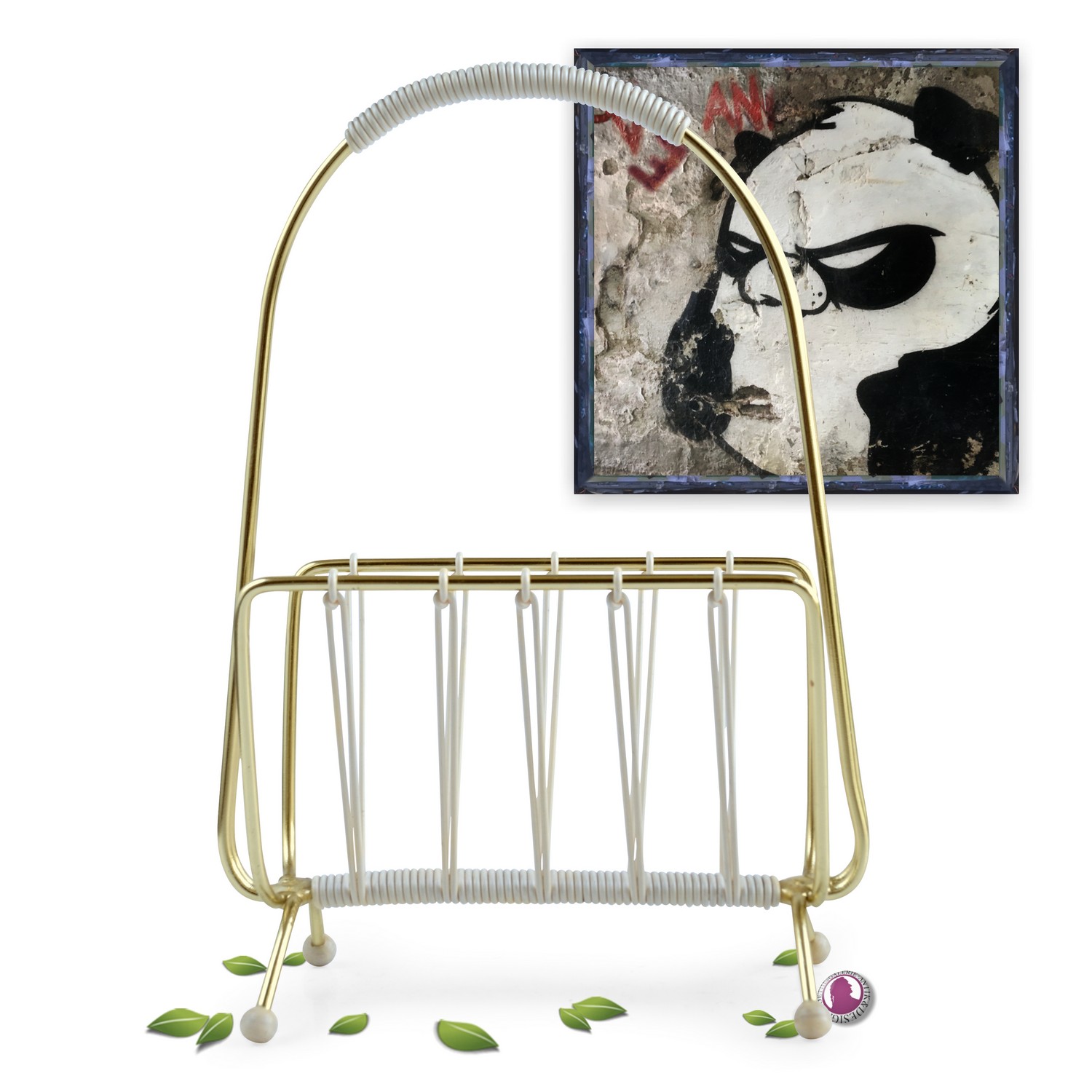 Serviettenhalter Briefhalter Zeitungshalter Vintage Retro original creme gold Metall Serviettenhalter Briefhalter Zeitungshalter Vintage Retro original creme gold Metall