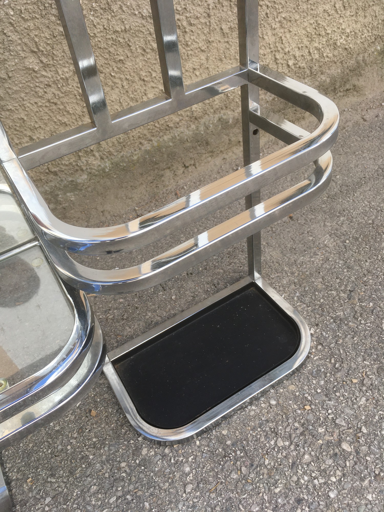 Garderobe Garderobenwand Art Deco Metall Chrom