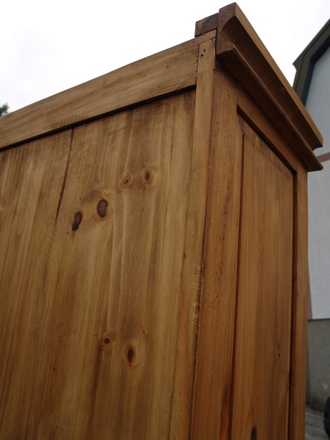 Schrank Pinie Vitrine Antikstil