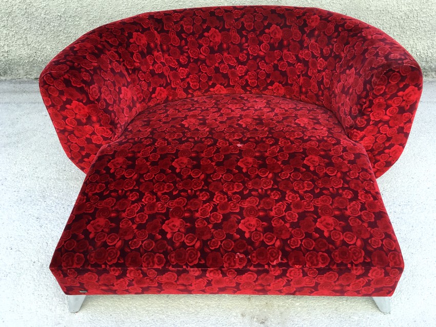 Bretz Rosenstoff Sofa Designklassiker Chill rot