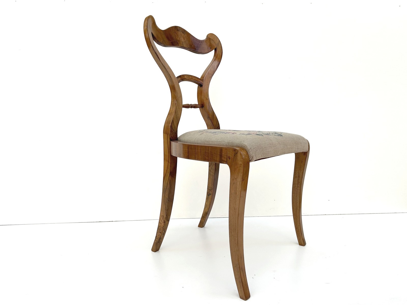 Paar Biedermeier Sessel Stuhl antik Gobelin 2 Stk. um 1820