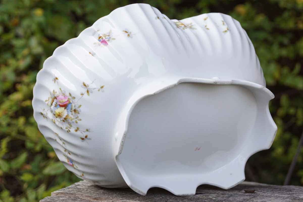 antikes Porzellan Komplettset blümchen gold eckig antikes Geschirr Shabby chic Vintage Jugendstil Teller Terrinne Sauciere