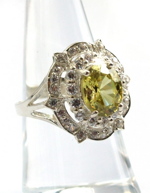 925 Silber Ring Cocktailring Peridot