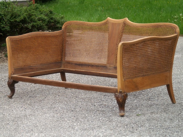 antikes Sofa Wiener Geflecht