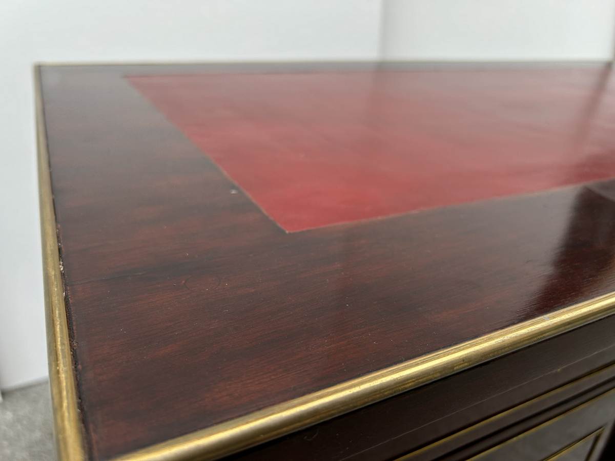 klassischer Schreibtisch Lederplatte