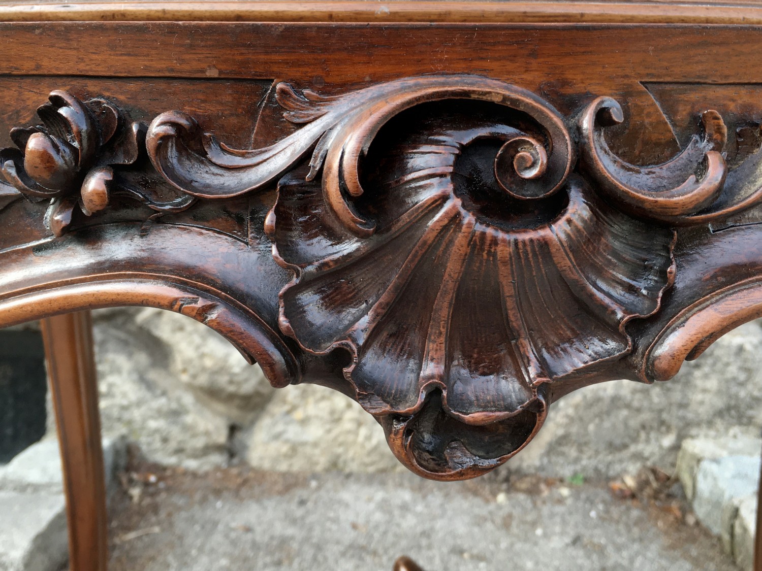 Tisch antik Salontisch Glasplatte Wiener Barock Pfeiferlbarock original